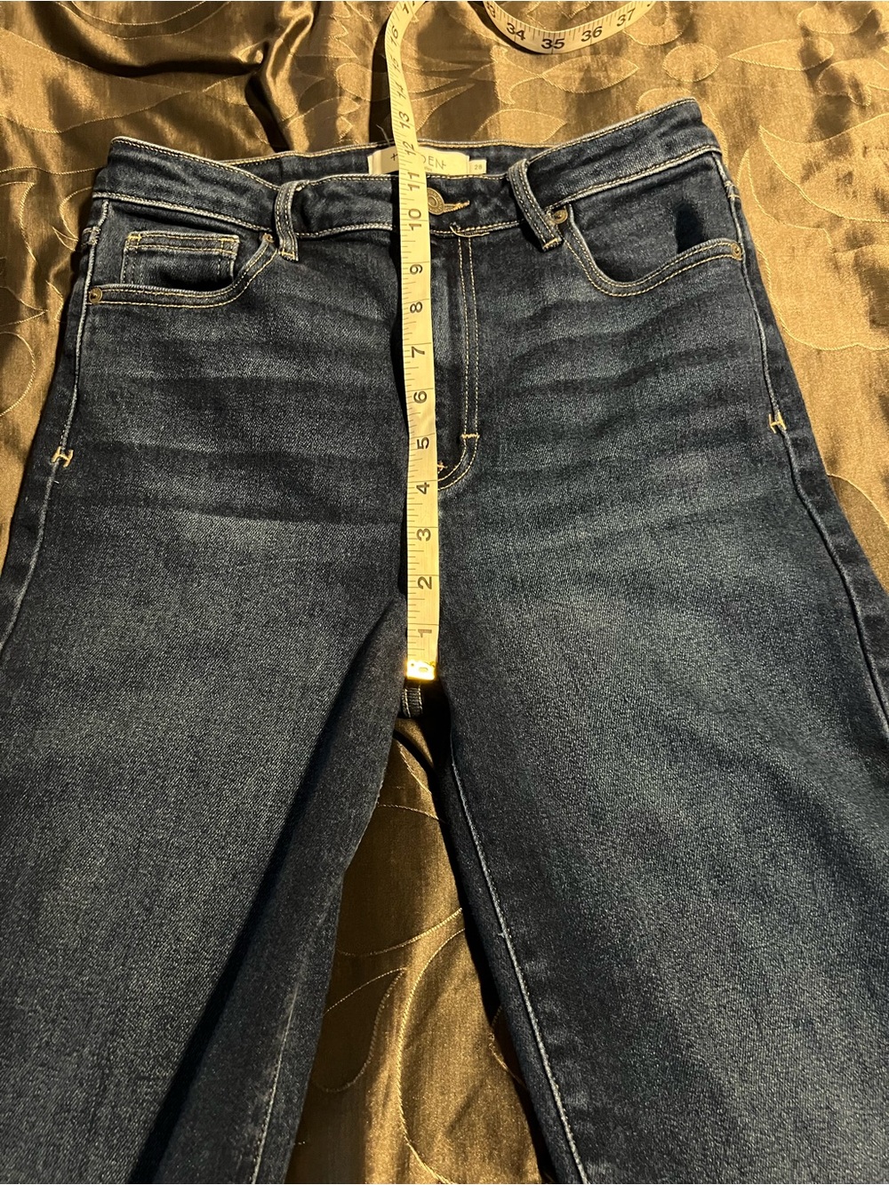Hidden Los Angeles Straight  High Rise Dark Wash Denim Jeans Stretch Raw Hem 28 - Picture 5 of 13